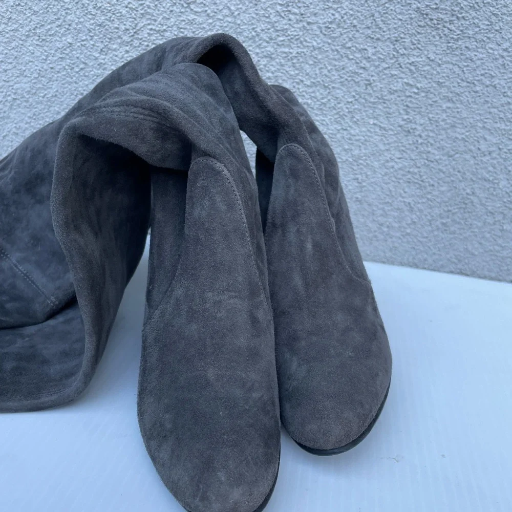 Stuart Weitzman Hiline OTK Boot In Slate Grey